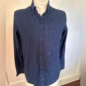 Gap 1969 Indigo Button Down with polka dots